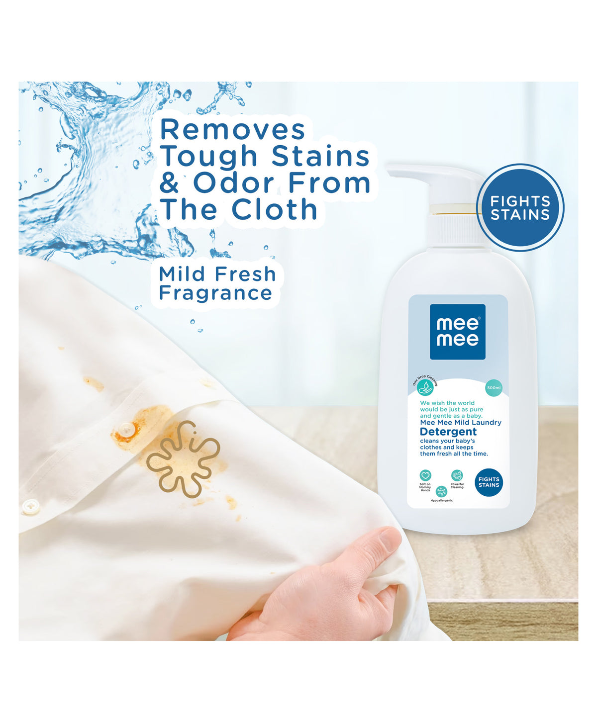 Mee Mee Mild Anti-Bacterial Baby Liquid Laundry Detergent 500ml – NA