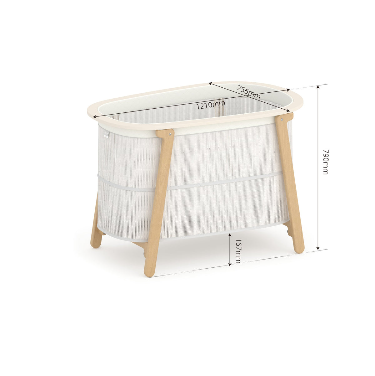 Boori Nest Easy-Store Compact Cot – White with Airflow Mattress