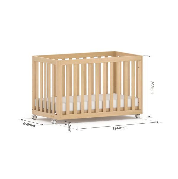 Boori Turin Compact Baby Cot - Natural