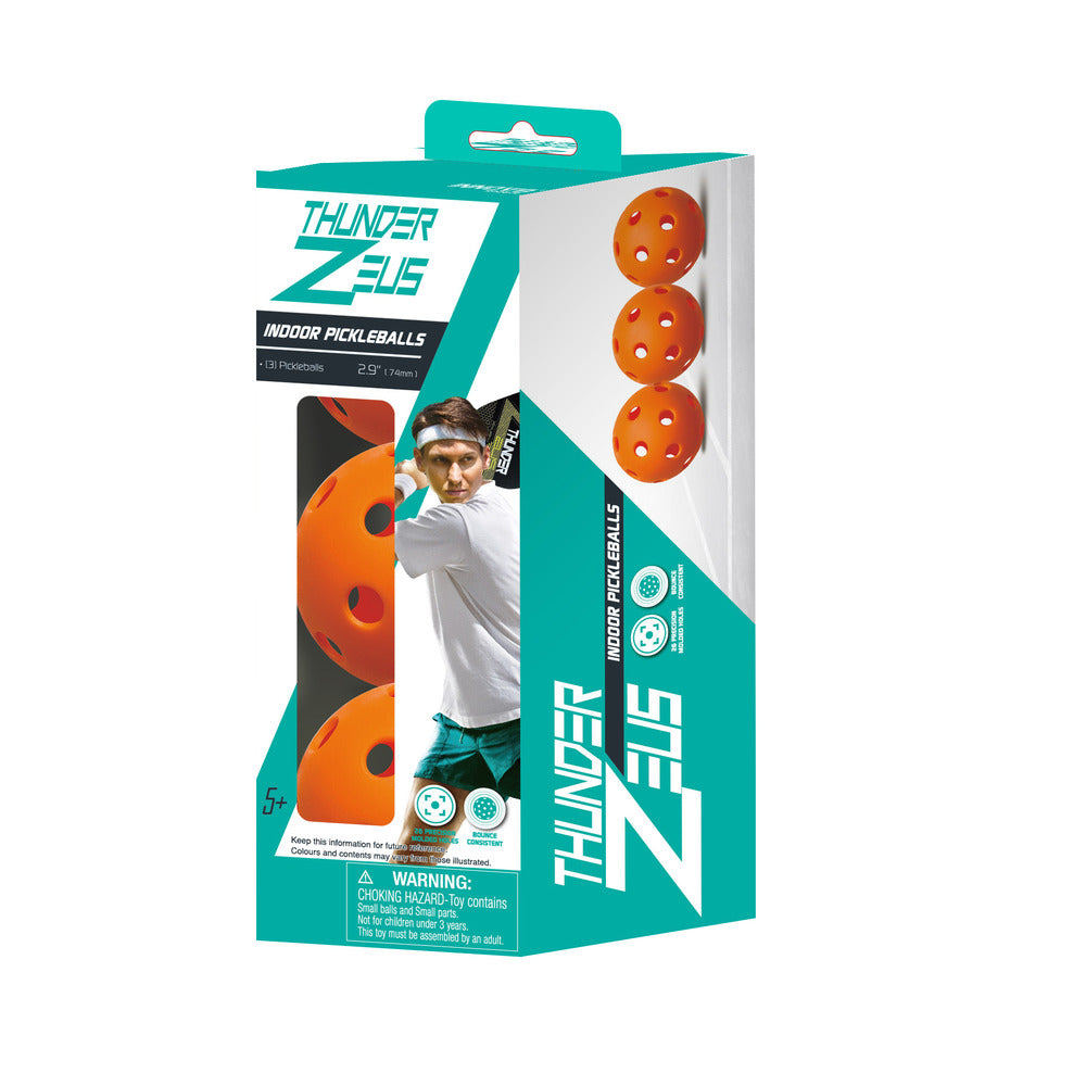 Innov8 Indoor Pickleball Balls 7.5 cm Pack of 3 Orange