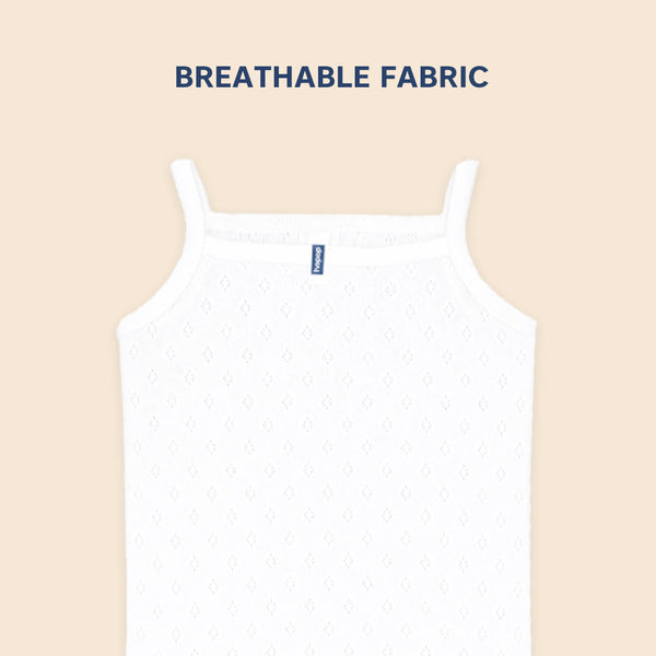 Hopop Girls Sleeveless Cotton Camisole Vest - White
