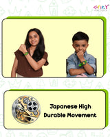 Spiky Round Analog Watch for Kids Boys and Girls EVA42 - Green