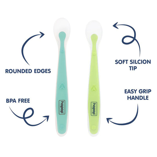 Hopop Spoon Silicon Pack Of 2 - Assorted Colour