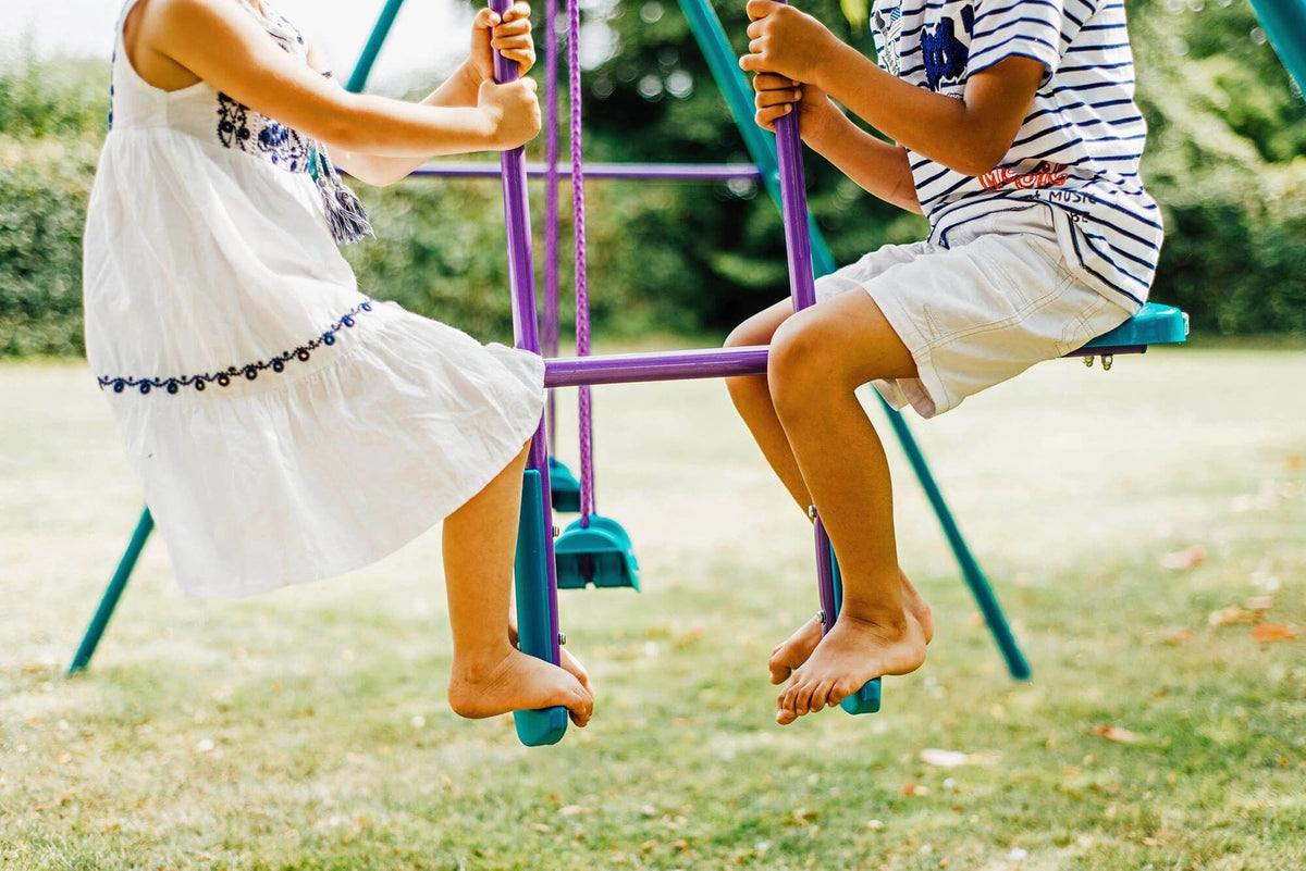 Plum Metal Jupiter Double Swing And Glider Set