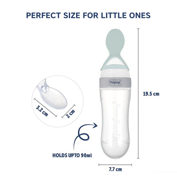 Hopop Soft Squeezy Silicone Spoon Food Feeder Green 4M+