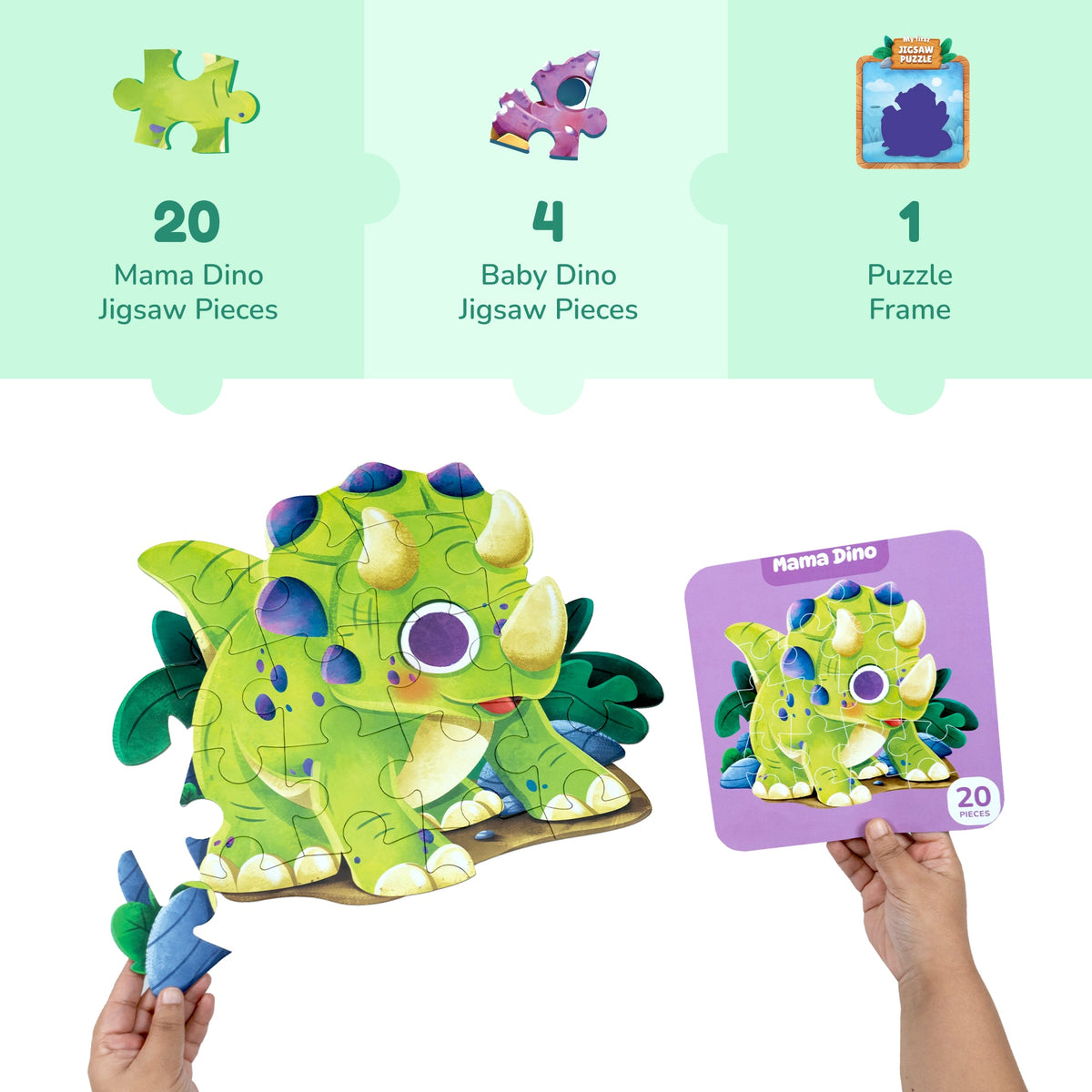 Dabble Dinosaurs My First Jigsaw Puzzle Mama & Baby Dino