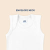 Hopop Envelope Neck Sleeveless Cotton Vest - White