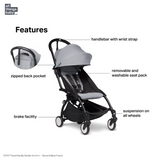 Babyzen Stroller YOYO² with 6+ Color Pack - Black Frame - Stone