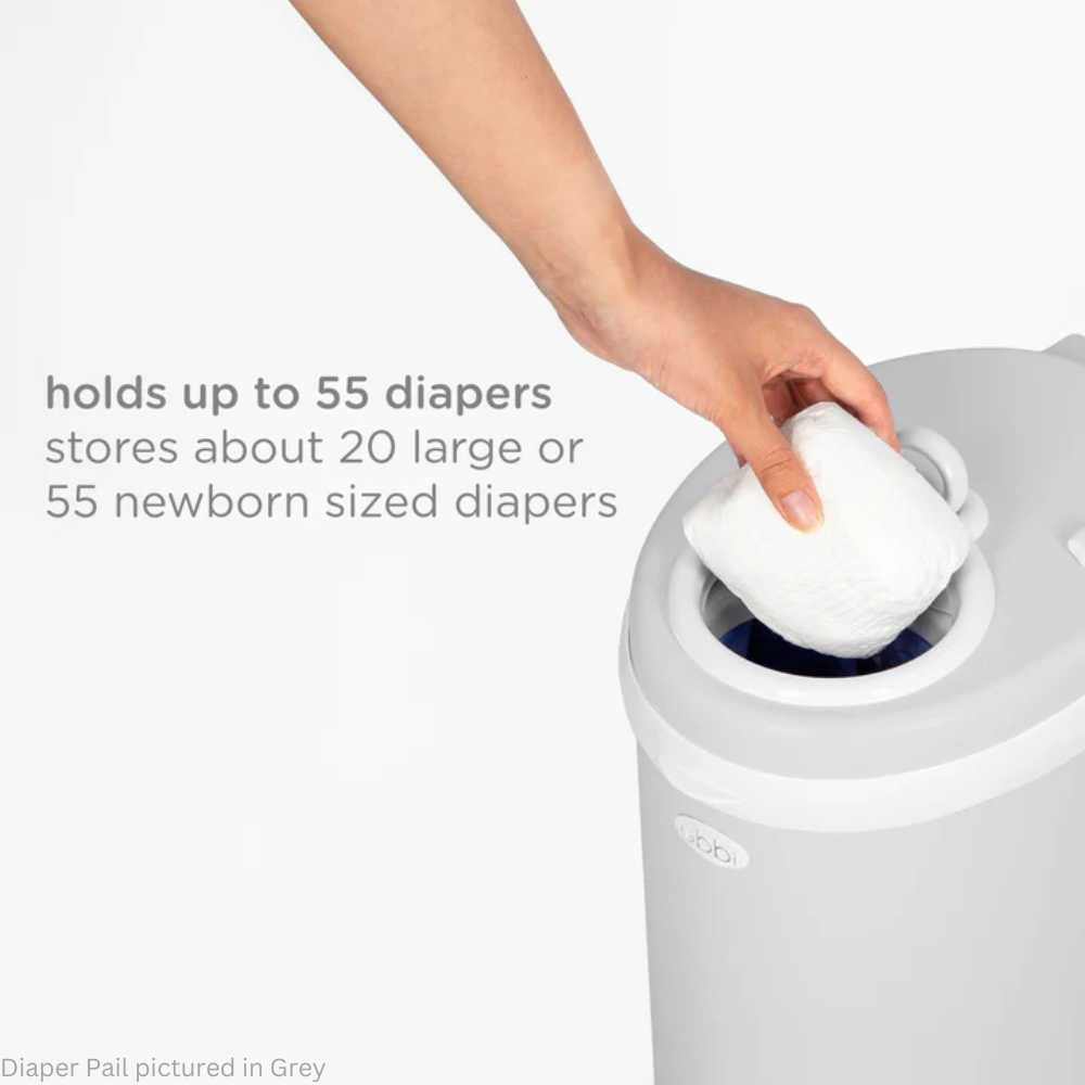 Ubbi Stainless Steel Diaper Pail with Child Safety Lock - Oat Milk