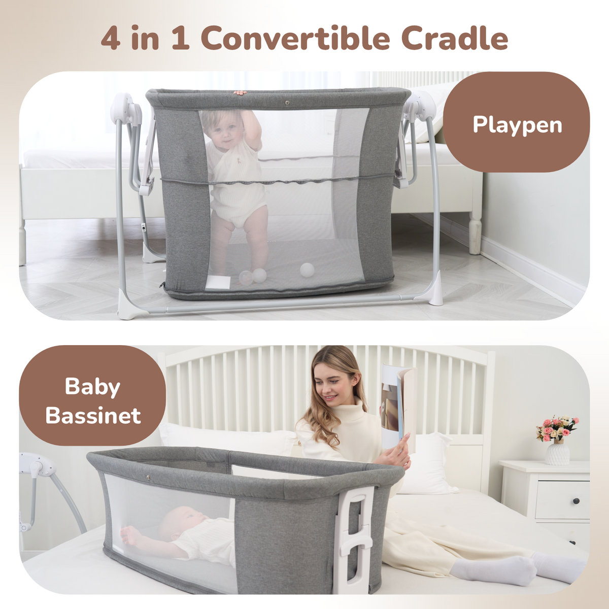 R For Rabbit Lullabies Smart Electric 4 in 1 Cradle