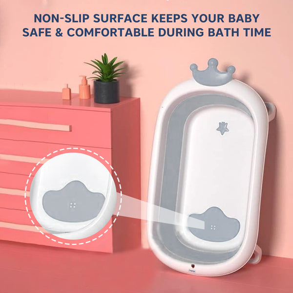 Hopop Deluxe Foldable Baby Bath Tub 80 x 50 x 12 cm Grey