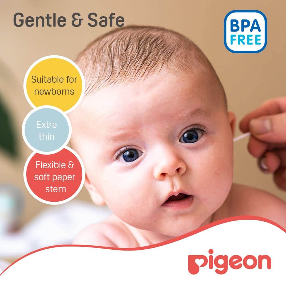 Pigeon Cotton Swab Ext Thin Paper Stem Hingedcase 200pcs