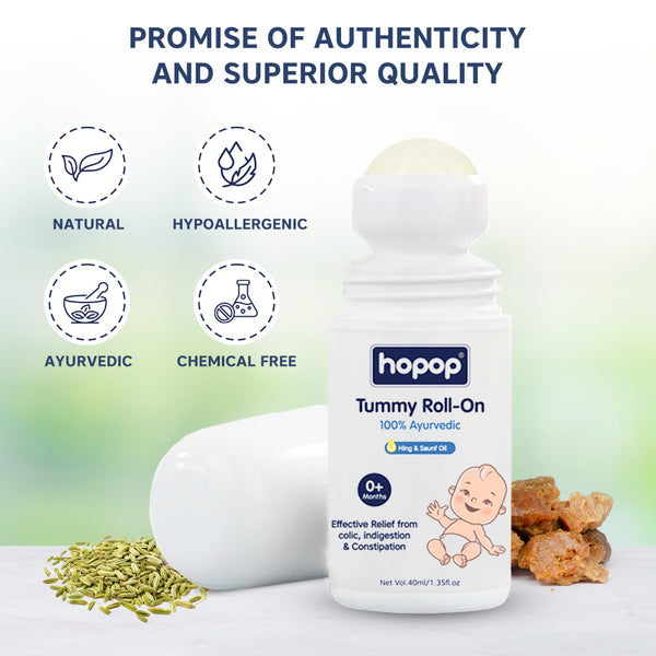 HopopTummy Roll On for Baby Colic Relief, Constipation & Indigestion - 40ml