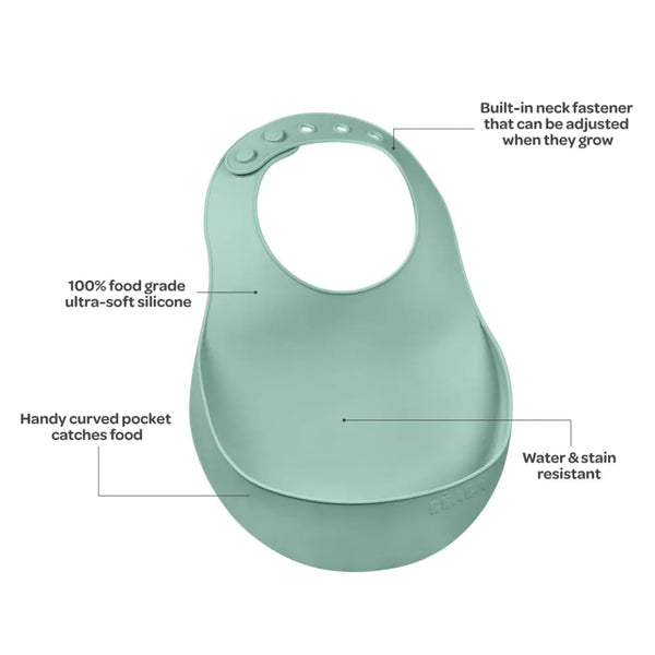 Beaba Silicone Bib - Sage Green