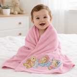 Babiano Soft Baby Towel – Pink Teddy Bear