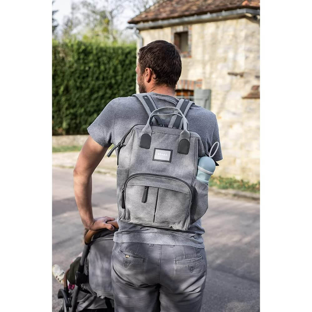 Béaba Wellington Diaper Backpack with Changing Mat – Heather Grey