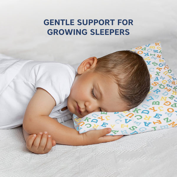 Hopop Soft & Breathable Premium Cotton Toddler Pillow with Pillowcase - Assorted