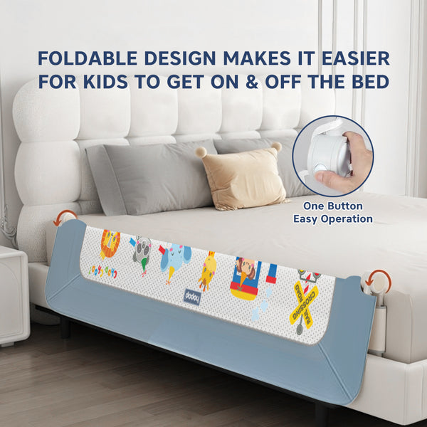 Hopop Secure Sleep Baby Bed Rail Guard - Blue