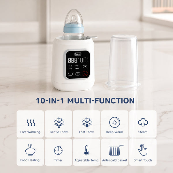 Hopop 4-in-1 Digital Baby Bottle Warmer & Sterilizer Standard Size White