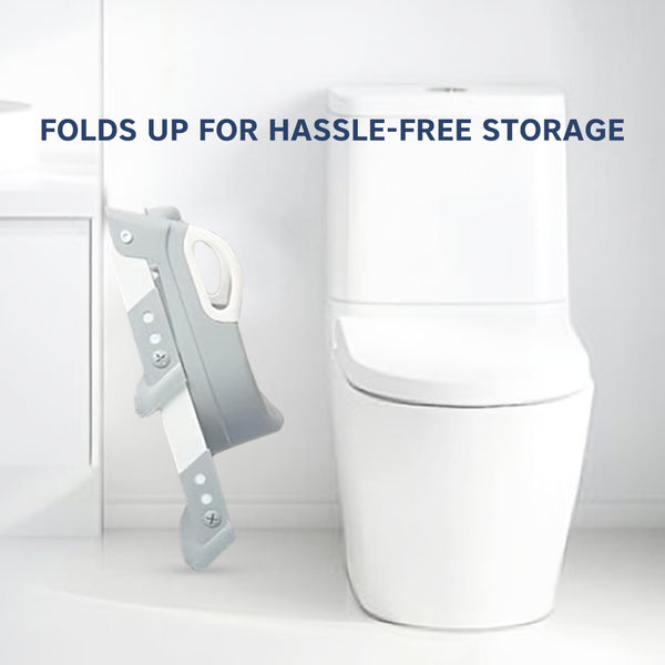 Hopop Potty Training Seat Toddler Step Ladder Foldable One Size – Grey