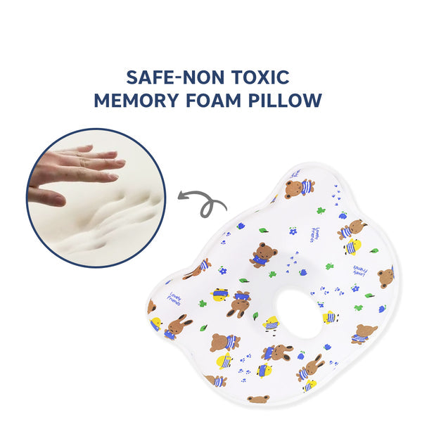 Hopop Memory Foam Baby Head Shaping Pillow Newborn & Infant Friends