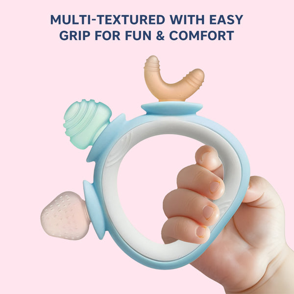 Hopop Silicone Baby Teether | BPA-Free Chew Toy | Pack of 1- Assorted