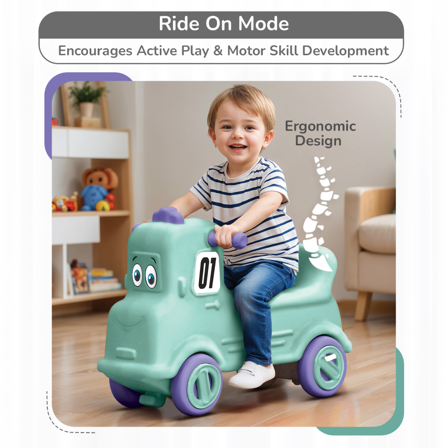 R For Rabbit Rock N Ride 3-in-1 Balance Board, Ride-On - Green Purple