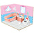 Webby Diy Bath Room Wooden Doll House With Plastic Furniture