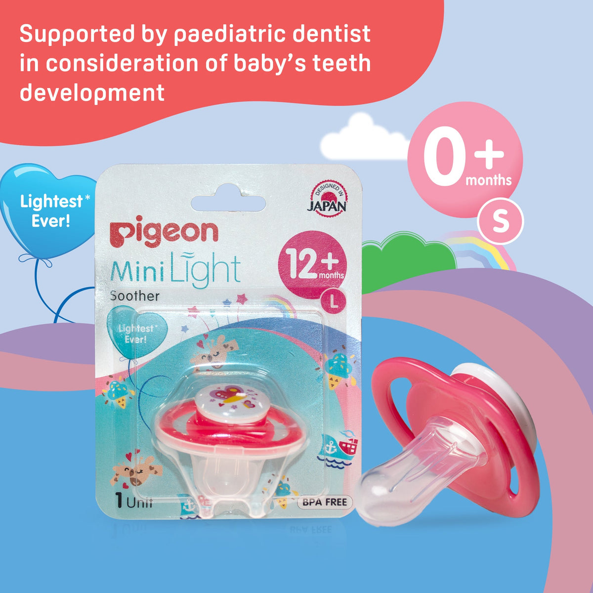 Pigeon Minilight Soother L size Butterfly