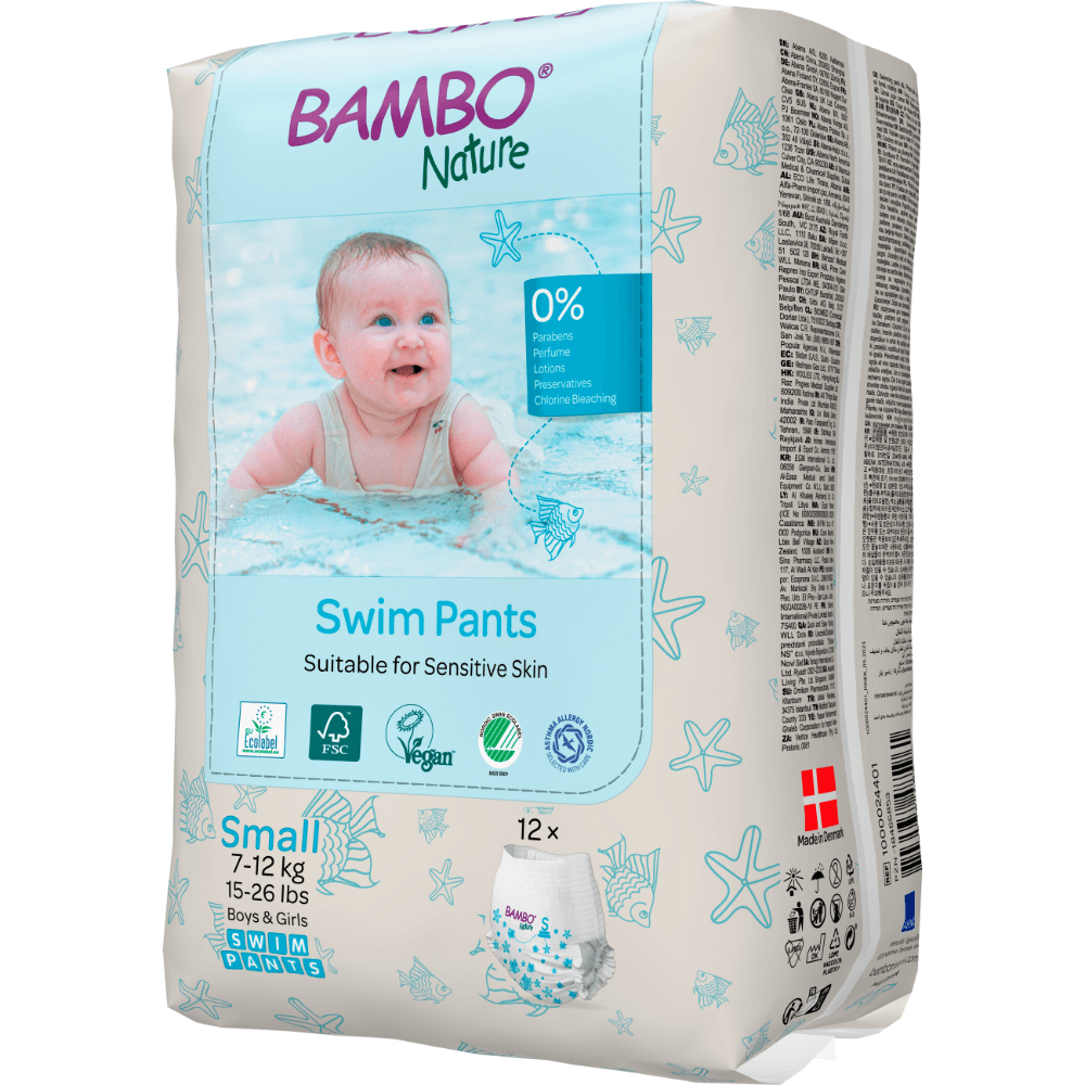 Bambo Nature Disposable Swim Pants Size S 7–12 kg – 12 pcs