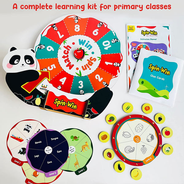 Webby Wooden Spin Win - Spin, Match & Win Educational Game