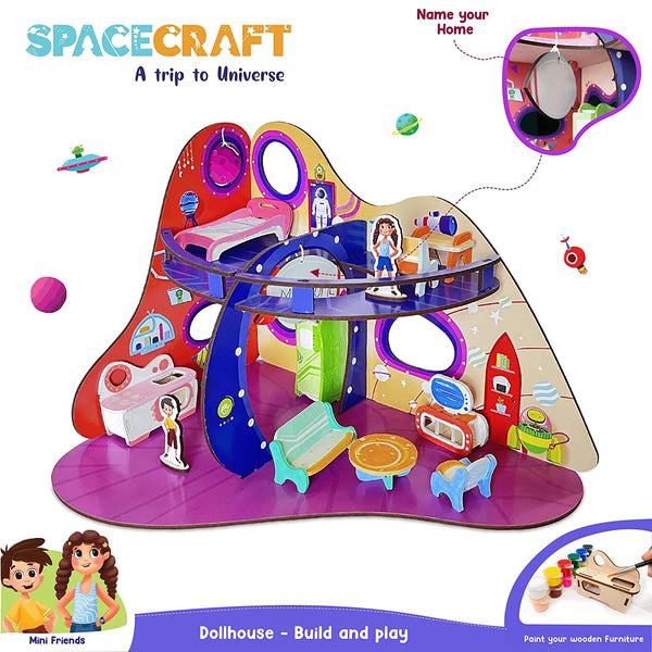 Webby Spacecraft Trip To Universe All Side Play Wooden Doll House Price