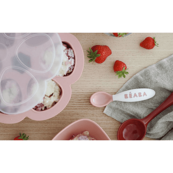 Beaba 2nd Stage Spoon and Fork Set - Vintage Pink