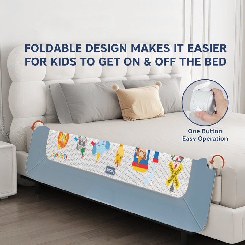 Hopop Secure Sleep Baby Bed Rail Guard - Grey
