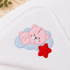 Babiano Sleeping Teddy Hooded Baby Towel – White