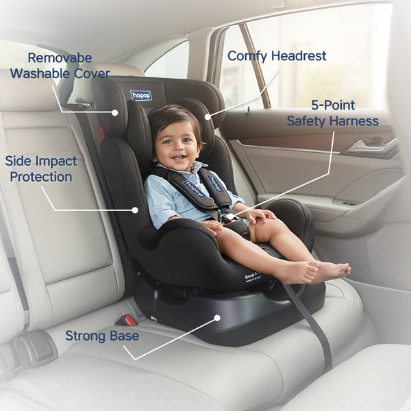 Hopop Joyride Baby Car Seat for 0 to 7 Years - Black