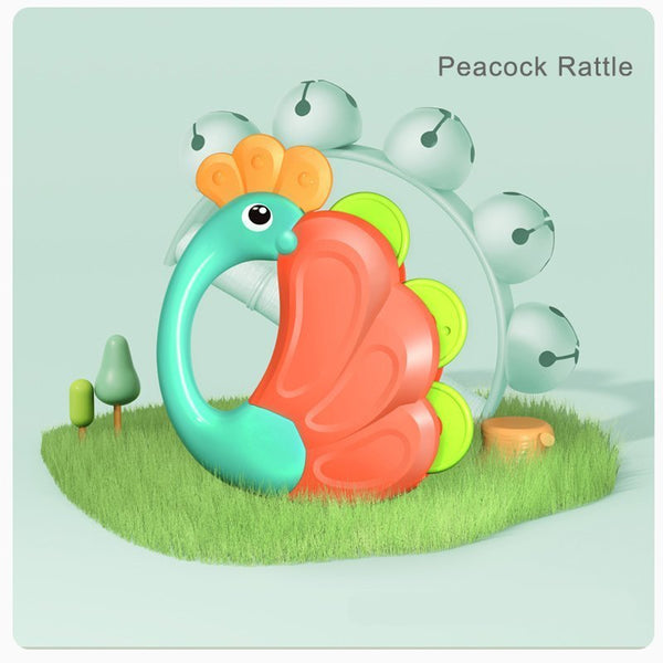 HOLA Peacock Rattle Sensory & Early Learning Toy 3M+ Multicolor
