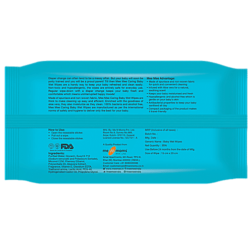 Mee Mee Caring Baby Wet Wipes, 24 pcs