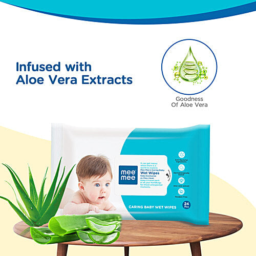 Mee Mee Caring Baby Wet Wipes, 24 pcs