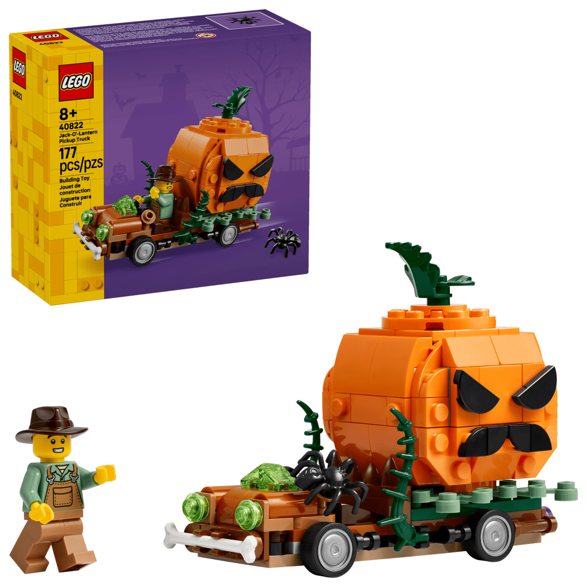 LEGO Jack-O'-Lantern Pickup Truck 177 Pieces 8 × 6 × 10 cm Multicolour