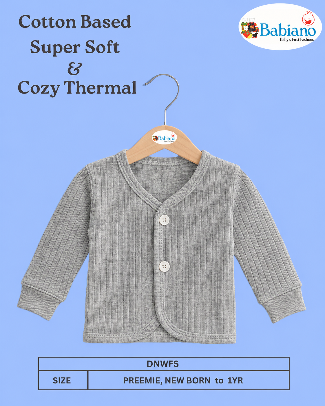 Babiano Cotton-Based Thermal Front-Open Full Sleeves Vest