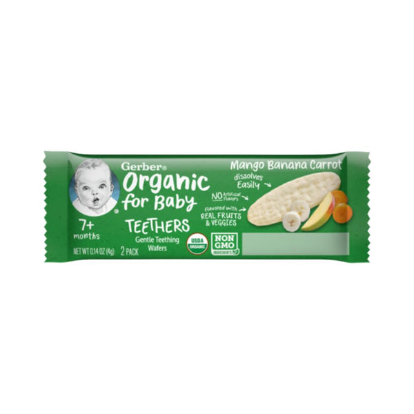 Gerber Organic For Baby Teethers - Mango Banana Carrot - Single Pack (12 Pcs)