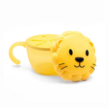 Melii Snack Container with Finger Trap Lion- Yellow
