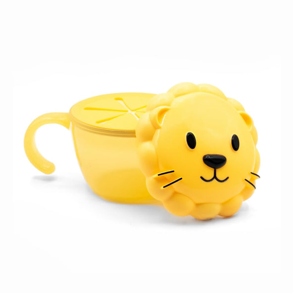 Melii Snack Container with Finger Trap Lion- Yellow