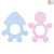 Hopop Easy Grip Silicone Teether for Teething Gums Pack of 2 Assorted