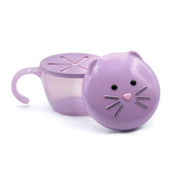 Melii Snack Container with Finger Trap - Purple Cat
