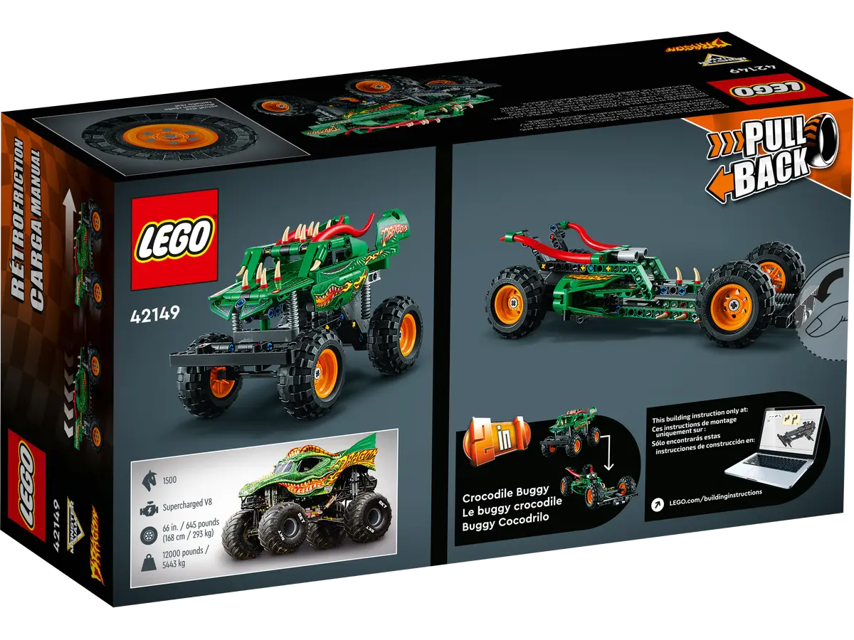LEGO Technic Monster Jam Dragon 7+ 217Pcs 42149