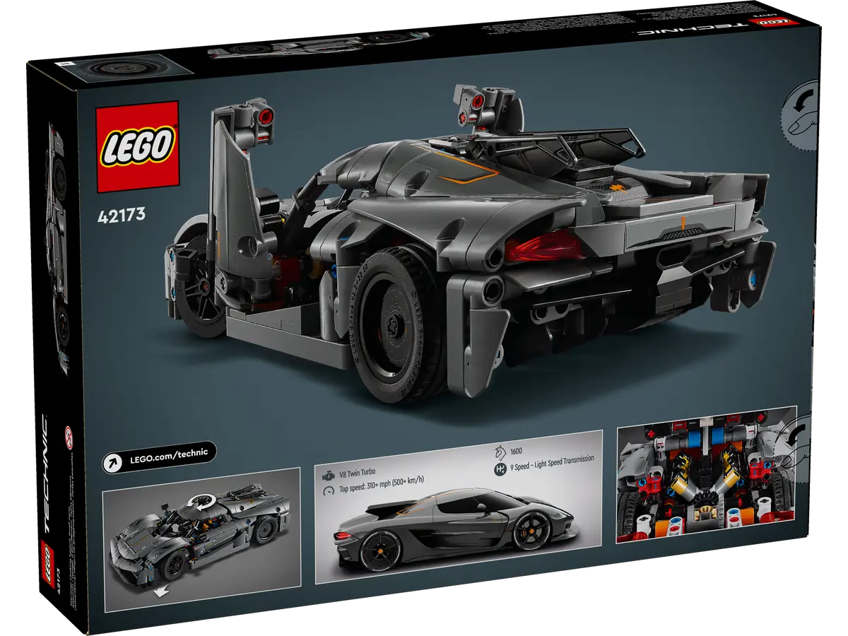 LEGO Technic Koenigsegg Jesko Absolut Grey Hypercar 10+ 801Pcs 42173