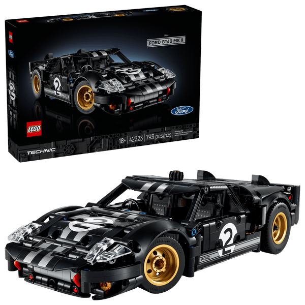 LEGO Technic 1966 Ford GT40 MKII Race Car 793 Pieces 18+ – Black & Silver