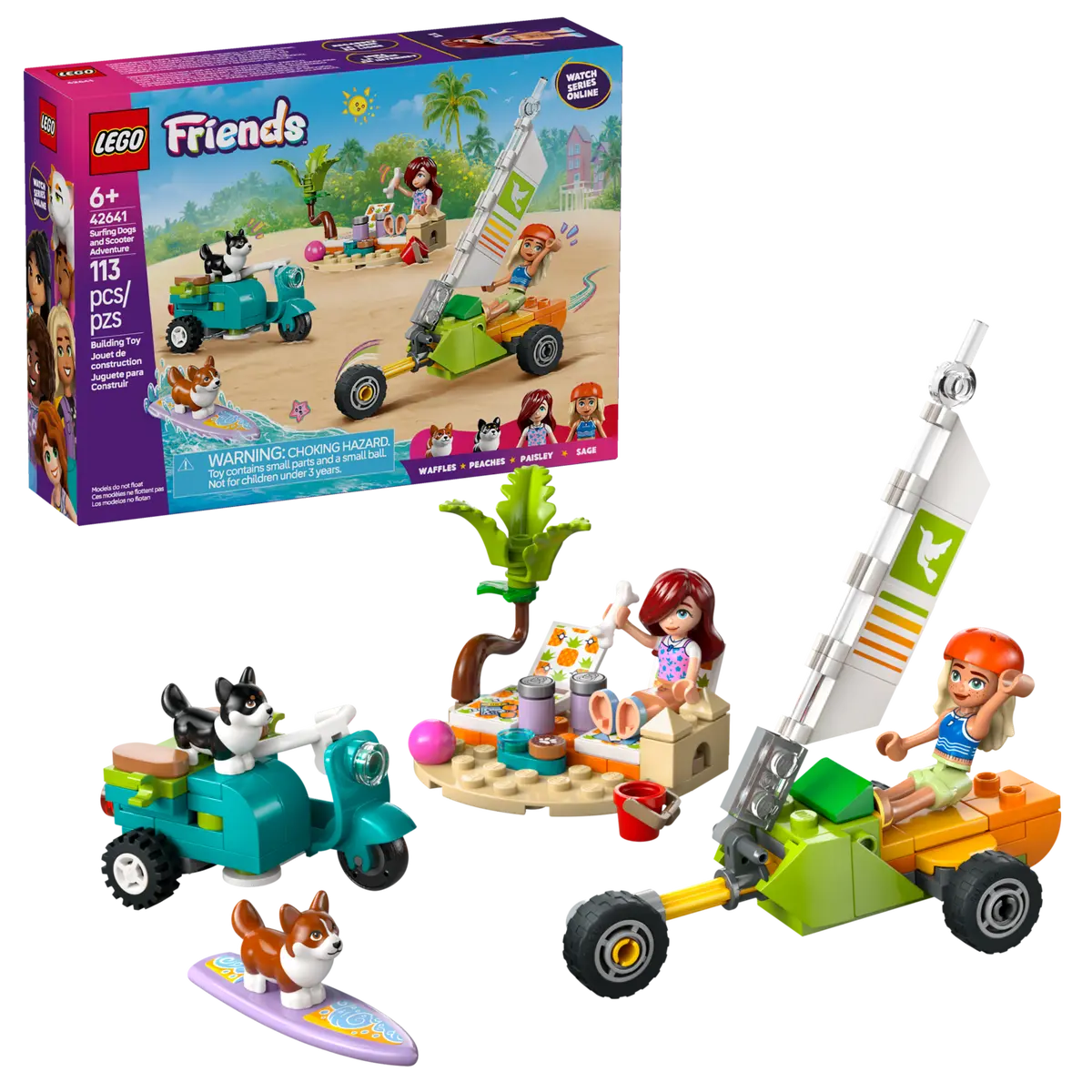 Lego Friends 42641 Surfing Dogs And Scooter Adventure 6+